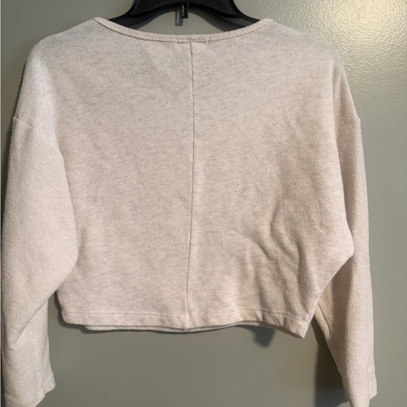 Delias Cream heart Rhinestone cropped Knit long sleeve Top size XS - Picture 8 of 12